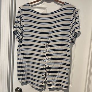 3/$15 Papermoon stitch fix striped tie up back tee shirt